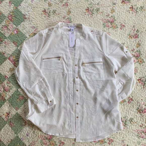 Calvin Klein white button up - Picture 1 of 5